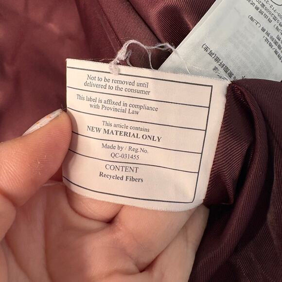 Abercrombie & Fitch A&F Satin Mini Puffer Jacket Sz M Burgundy Red Coat - Picture 10 of 13